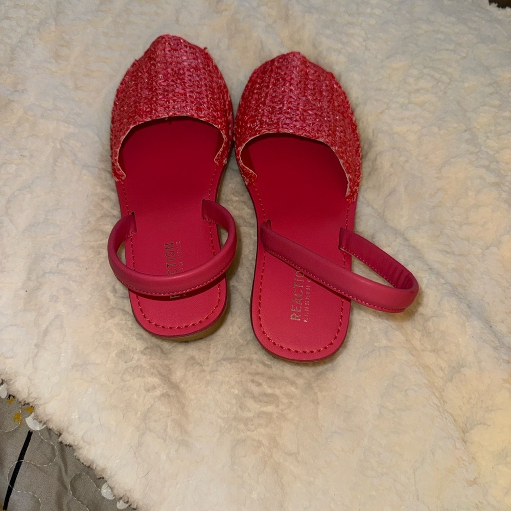 Kenneth Cole Reaction Pink Coral Woven Slingback Sandals - Picture 5 of 7